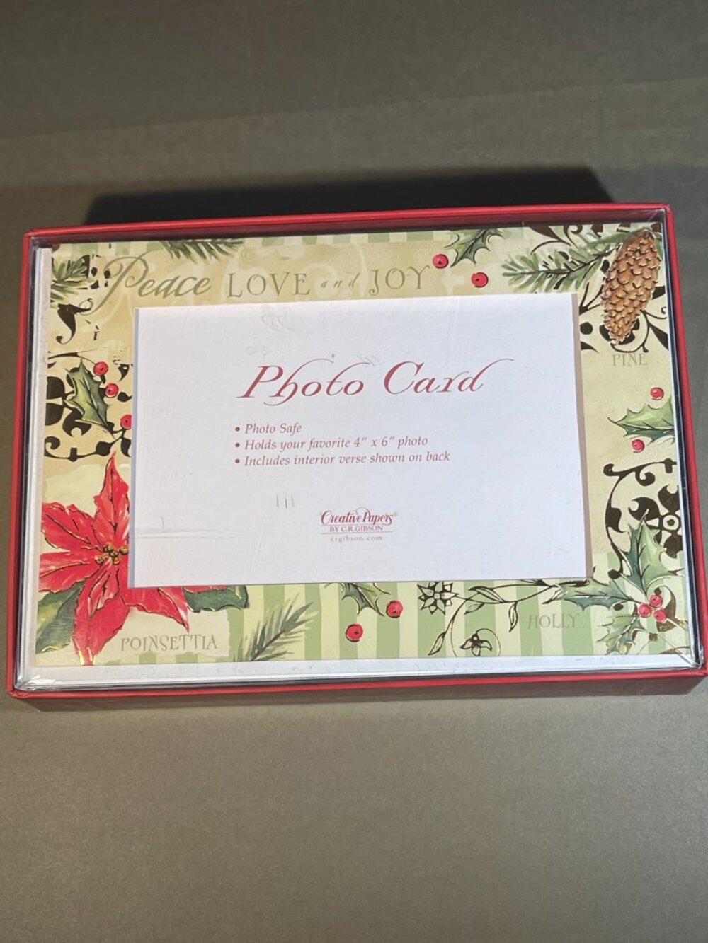 Box of 12 C.R.Gibson Creative Papers. Christmas Photo Mailer Cards (800)